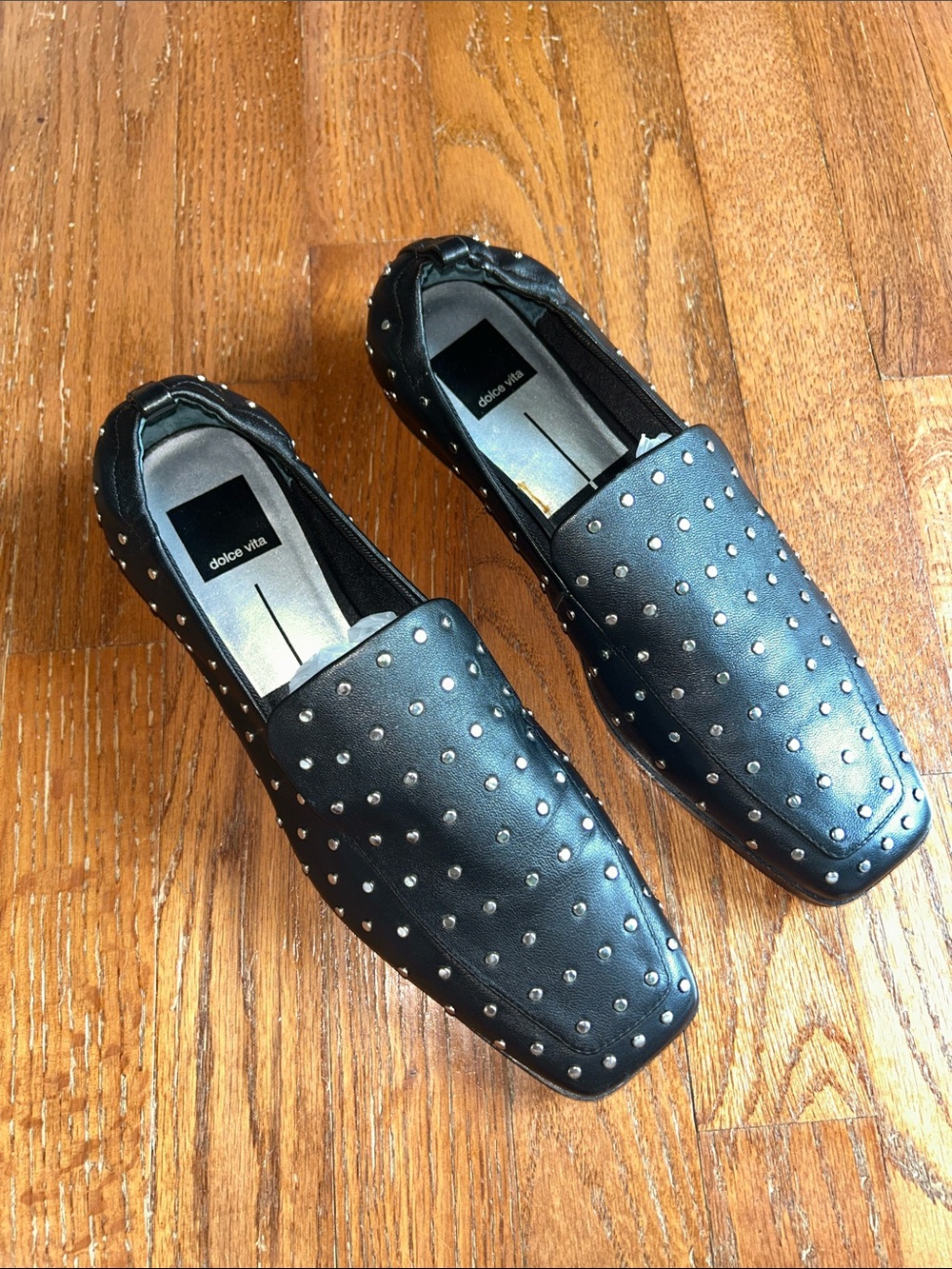 Dolce Vita Beny Black Studded Slip-On Professional Loafers for Women